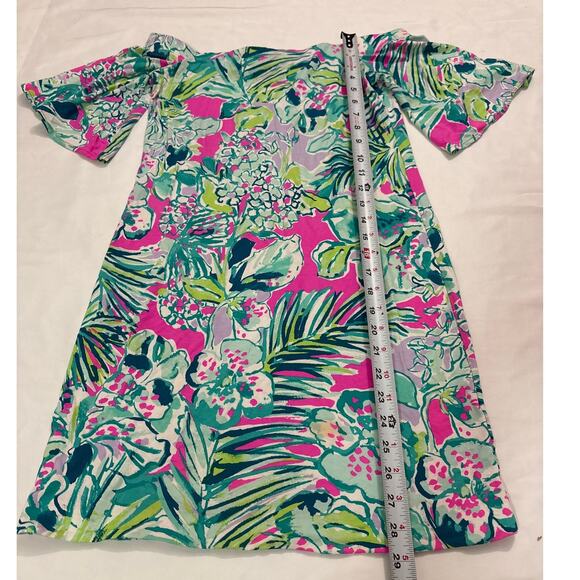 Lilly Pulitzer Womens XS Fawcett Mini Dress Off the Shoulder Bright Floral - Picture 8 of 9